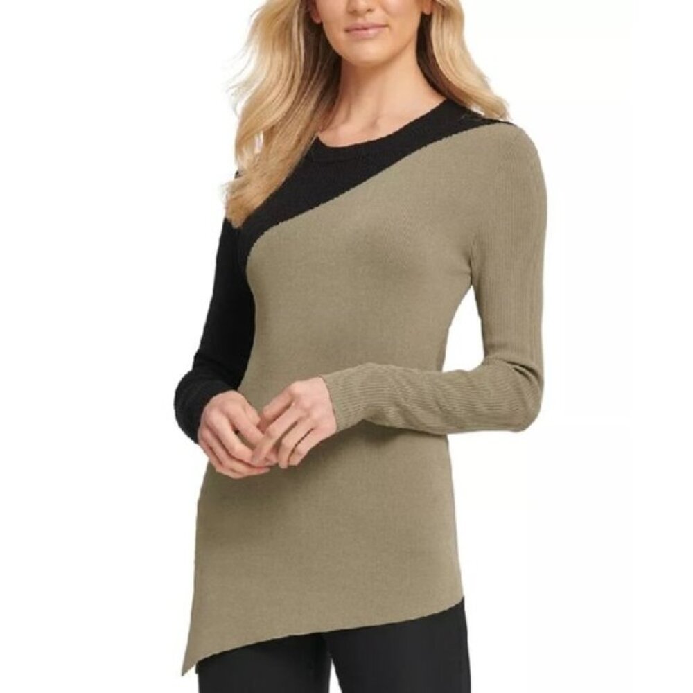 DKNY Asymmetrical Colorblocked Sweater